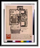 Historic Framed Print, [System of prefabricated houses (American System-Built Houses") for the Richards Company Proprietors,  Milwaukee. American Model B1,  ground floor]",  17-7/8" x 21-7/8"