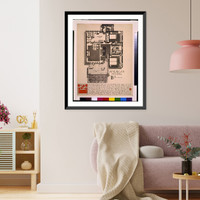 Historic Framed Print, [System of prefabricated houses (American System-Built Houses") for the Richards Company Proprietors,  Milwaukee. American Model B1,  ground floor]",  17-7/8" x 21-7/8"