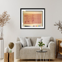 Historic Framed Print, [Hotel (Imperial Hotel"),  Tokyo,  Japan. Carved stone and polychrome mural for the parlor northern fireplace]" - 2,  17-7/8" x 21-7/8"