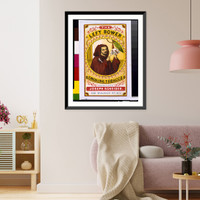 Historic Framed Print, The Left Bower smoking tobacco Manufactured by Joseph Scheider, 100 Walker St., N.Y.,  17-7/8" x 21-7/8"