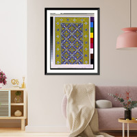 Historic Framed Print, Fragment of a pannel [sic] decorating the front wall of the groundfloor hall in Topkapi palace (first half of 16th century).Mill&icirc; Egitim Basimevi.,  17-7/8" x 21-7/8"
