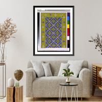 Historic Framed Print, Fragment of a pannel [sic] decorating the front wall of the groundfloor hall in Topkapi palace (first half of 16th century).Mill&icirc; Egitim Basimevi.,  17-7/8" x 21-7/8"