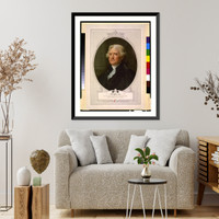 Historic Framed Print, Th. Jefferson 1713-1826.from the original portrait by Gilbert Stuart in possession of Bowdin College-Brunswick, Maine. - 2,  17-7/8" x 21-7/8"