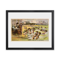 Historic Framed Print, Children who stay in the city. Children who go to Rockaway,  17-7/8" x 21-7/8"