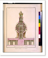 Historic Framed Print, Profil de l'Edifice sur la largeur,  17-7/8" x 21-7/8"