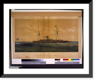 Historic Framed Print, United States iron-clad screw ram Dunderberg". Designed and constructed by Wm. H. Webb.sketched and drawn on stone by Parsons ; lithographed and published by Endicott & Co.,  New York." - 2,  17-7/8" x 21-7/8"