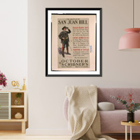Historic Framed Print, The Battle of San Juan Hill [by] Richard Harding Davis. October Scribner's.Christy. - 2,  17-7/8" x 21-7/8"