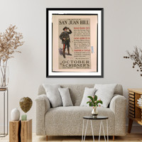 Historic Framed Print, The Battle of San Juan Hill [by] Richard Harding Davis. October Scribner's.Christy. - 2,  17-7/8" x 21-7/8"