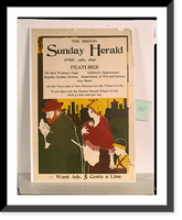 Historic Framed Print, The Boston Sunday Herald. April 19th, 1896. Features all the news. for the Wheel of Life - 3,  17-7/8" x 21-7/8"