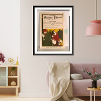 Historic Framed Print, The Boston Sunday Herald. April 19th, 1896. Features all the news. for the Wheel of Life - 3,  17-7/8" x 21-7/8"