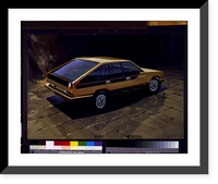 Historic Framed Print, [1974 Moskvitch automobile rendering, four door sedan] - 2,  17-7/8" x 21-7/8"