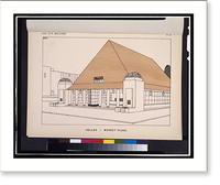 Historic Framed Print, Halles - market place.RMS.,  17-7/8" x 21-7/8"