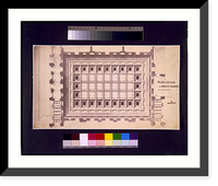 Historic Framed Print, [United States Capitol (Washington, D.C.). Extension. North Wing. Senate Chamber. Ceiling. Reflected plan rendering].Tho. U. Walter, architect, extension, U.S. Capitol ; M.C. Meigs, capt. of engineers. - 2,  17-7/8" x 21-7/8"