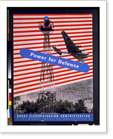 Historic Framed Print, Power for defense. Rural Electrification Administration. U.S. Department of Agriculture.Beall. - 2,  17-7/8" x 21-7/8"