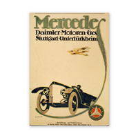 Historic Framed Print, Mercedes. Daimler-motoren-ges. Stuttgart-untert&uuml;rkheim.Klusmeyer.,  17-7/8" x 21-7/8"