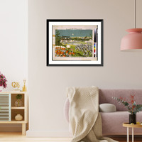 Historic Framed Print, The Fall of the Pekin Castle, the hostile army being beaten away from the imperial castle by the allied armies.Kasai, Torajiro. - 2,  17-7/8" x 21-7/8"