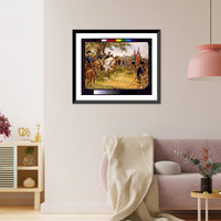 Historic Framed Print, [Washington taking command of the American army under the old elm at Cambridge].Merrill(?).,  17-7/8" x 21-7/8"