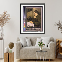 Historic Framed Print, Votes for workers.W.F. Winter.,  17-7/8" x 21-7/8"