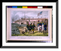Historic Framed Print, The Mexicans evacuating Vera Cruz, and surrendering their arms to the U.S. Army, under Genl. Scott.Lith. & pub. by Sarony & Major, N.Y. - 2,  17-7/8" x 21-7/8"