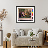 Historic Framed Print, Christophe Colomb a la cour d'Isabelle II.Pairs, Vve. Turgis ; Lith. de Turgis. - 2,  17-7/8" x 21-7/8"