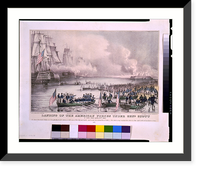Historic Framed Print, Landing of the American forces under Genl. Scott, at Vera Cruz, March 9th, 1847 - 3,  17-7/8" x 21-7/8"