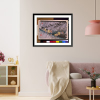 Historic Framed Print, [Five Japanese people walking on mountain, along the Tokaido Road, in rain storm] - 2,  17-7/8" x 21-7/8"