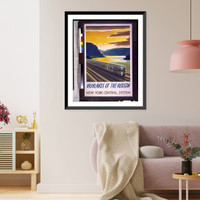 Historic Framed Print, Highlands of the Hudson. New York Central System.Leslie Ragan.,  17-7/8" x 21-7/8"