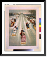 Historic Framed Print, [Advertisement for Star toboggans, showing people sledding in daylight].Phoenix Litho. Co., Chicago.,  17-7/8" x 21-7/8"