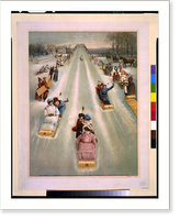 Historic Framed Print, [Advertisement for Star toboggans, showing people sledding in daylight].Phoenix Litho. Co., Chicago.,  17-7/8" x 21-7/8"