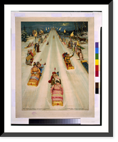 Historic Framed Print, [Advertisement for Star toboggans, showing people sledding at night].Phoenix Litho. Co., Chicago. - 2,  17-7/8" x 21-7/8"