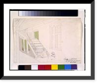 Historic Framed Print, [Piazza & stairs at 4 paths, 2 negro children at work, Jamaica],  17-7/8" x 21-7/8"