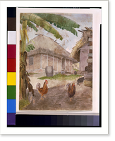 Historic Framed Print, [Two chickens, two pigs, and huts, Jamaica] - 2,  17-7/8" x 21-7/8"