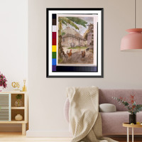 Historic Framed Print, [Two chickens, two pigs, and huts, Jamaica] - 2,  17-7/8" x 21-7/8"