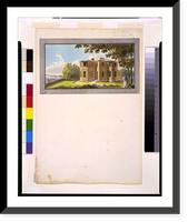 Historic Framed Print, [Houses and a church (Buildings Erected or Proposed to be Built in Virginia"). Perspective of house on James River,  and sketch]" - 3,  17-7/8" x 21-7/8"