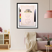 Historic Framed Print, [Houses and a church (Buildings Erected or Proposed to be Built in Virginia"). Front elevation and floor plans]" - 5,  17-7/8" x 21-7/8"