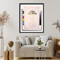 Historic Framed Print, [Houses and a church (Buildings Erected or Proposed to be Built in Virginia"). Front elevation and floor plans]" - 5,  17-7/8" x 21-7/8"