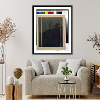 Historic Framed Print, [Nude youth with bow and arrow, arms raised in silhouette] - 2,  17-7/8" x 21-7/8"