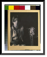 Historic Framed Print, [Kahlil Gibran in Middle Eastern(?) costume with leopard skin and staff, seated] - 2,  17-7/8" x 21-7/8"