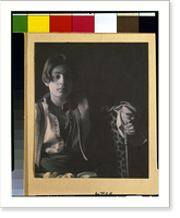 Historic Framed Print, [Kahlil Gibran in Middle Eastern(?) costume with leopard skin and staff, seated] - 2,  17-7/8" x 21-7/8"