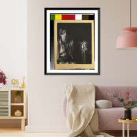 Historic Framed Print, [Kahlil Gibran in Middle Eastern(?) costume with leopard skin and staff, seated] - 2,  17-7/8" x 21-7/8"