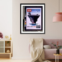 Historic Framed Print, Join modern mobile mighty Navy - 2,  17-7/8" x 21-7/8"