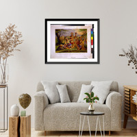 Pocahontas saving the life of Capt. John Smith.New England Chromo. Lith. Co. - 2 Classic, Historic Print