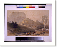 Historic Framed Print, Lower end of the valley showing the Acropolis Petra March 9th 1839.David Roberts.,  17-7/8" x 21-7/8"