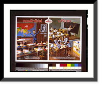 Propaganda flier depicting two images of education in Thailand; one of a teacher lecturing students under Communism, and the other of students doing scientific experiments and math under freedom
