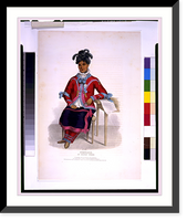 Historic Framed Print, Tshusick. An Ojibway woman.A.H. ; drawn, printed & coloured at I.T. Bowen's Lithographic Establishment. - 2,  17-7/8" x 21-7/8"