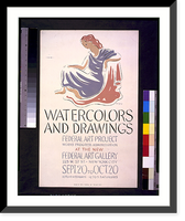 Historic Framed Print, Watercolors and drawings, Federal Art Project, Works Progress Administration, at the new Federal Art Gallery.herzog. - 2,  17-7/8" x 21-7/8"