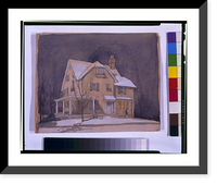 Historic Framed Print, Architectural drawing for a house for Misses McEwen, 3324 Newark Street, N.W., Cleveland Park, Washington, D.C.,  17-7/8" x 21-7/8"