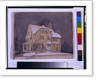 Historic Framed Print, Architectural drawing for a house for Misses McEwen, 3324 Newark Street, N.W., Cleveland Park, Washington, D.C.,  17-7/8" x 21-7/8"