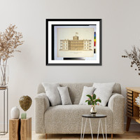Marine Hospital, Chelsea, Mass. Front Elevation, drawing no. 5 - 2, Vintage Wall Art