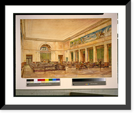 Historic Framed Print, [Library of Congress (Annex Building"),  Washington,  D.C. Interior perspective of reading room]",  17-7/8" x 21-7/8"